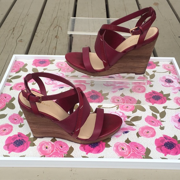 Cole Haan Wedge Raspberry fuchsia red US 8 - Picture 7 of 13